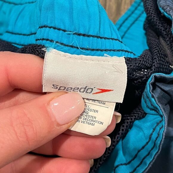 Speedo Board Shorts Plaid Hawaiian Swim Trunks Mesh Liner Multicolor Size Small - Picture 6 of 8